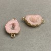 Pink Geode Acrylic Connector "Gold", 19x15 mm+
