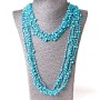 (140 cm) Spiderweb Necklace with Round Pendants Blue