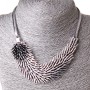 Necklace 'Silver Hedgehog' pendant steel (15×3 cm) with crystals, length 40–50 cm