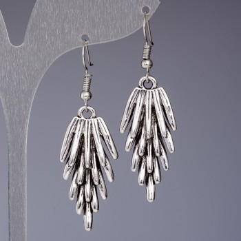 Earrings in 'silver' Hedgehogs, length 5 cm