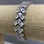 Bracelet TM 'Bohemian' Three-Row Rhombus with Bohemian Crystal, Korean-made, length 18 cm, width 14 mm