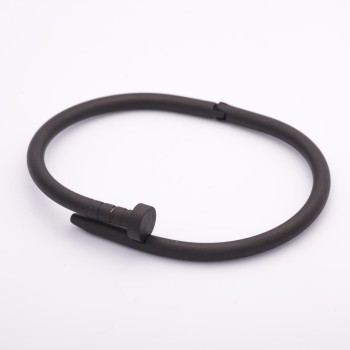 Bracelet "Nail" metal color "black" high-tech clasp, circumference 18 cm