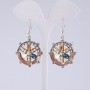 Earrings 'Flower of Wishes' Cappuccino, Purple Series, length 5 cm