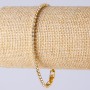 Rhinestone bracelet with a clasp, single-row, metal color "gold", length 20 cm, width 3 mm
