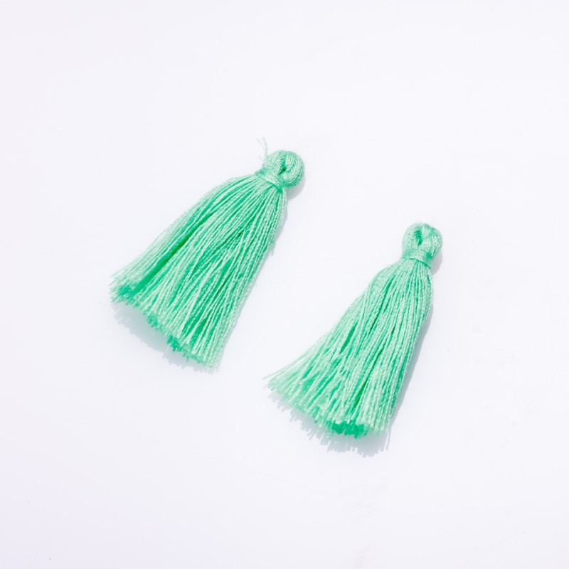 DIY Craft Supply: Mini Brush Lime Cotton, length 3 cm, diameter 4 mm, pair