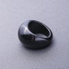 Natural Stone Ring Black Agate, Size 19