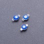 Eye Connector - blue-gray metal, 7mm diameter, 12mm length, pack of 12