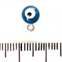 Findings Hamsa Pendant, dark blue with silver metal, 6mm, Pack of 12