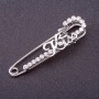 Sale! Brooch Pin 'Kiss' with white crystals, color 'Silver' 5.5 × 1.5 cm