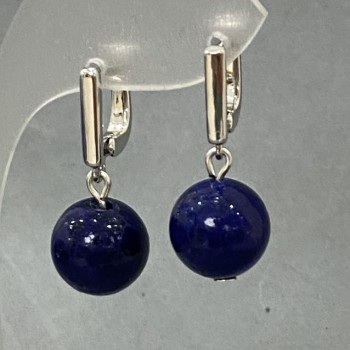 Lapis Lazuli Earrings (Synthetic), 12 mm diameter
