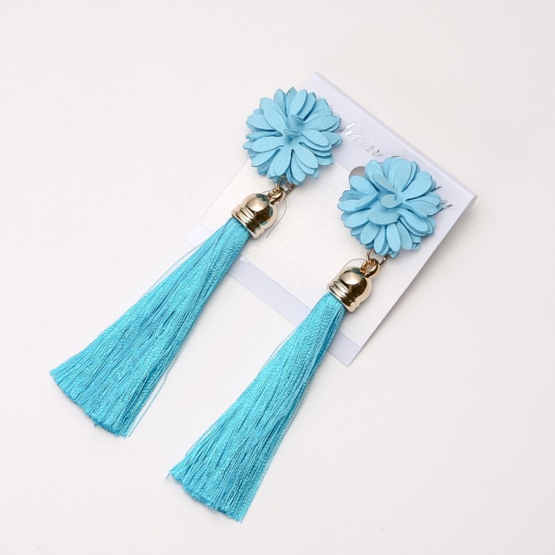 Tassel Earrings 'Viennese Waltz' blue, length 9 cm