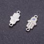 Connector findings «Eye Palm» with crystals in silver color, diameter 9 mm, L0 mm hole, 5 mm facet, 4 pcs
