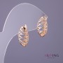 Xuping Earrings, 9 mm diameter, 17 mm length, gold and silver color