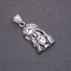 Pendant 'Face' gray metal 20x37x45mm