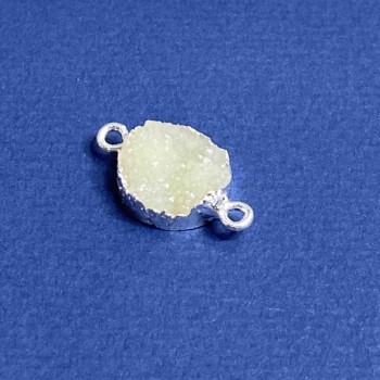 Connector 'Druzy' acrylic 'silver', diameter 14mm, length 3mm