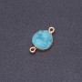 Connector light turquoise 'Druse' acrylic 'gold', diameter 14mm, thickness 3mm