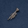Bronze-colored Musical Brooch 'Trumpet' 48x16 mm
