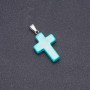 Cross Pendant, Turquoise stone (pressed) 25×18 mm