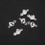 Fish-shaped Connector, Black Enamel, 22x13 mm, Pack of 6, Gray Metal