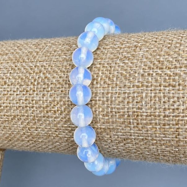 Moonstone Bracelet with Smooth Bead, 8 mm Diameter