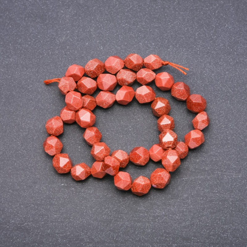 Aventurine Beads 'Golden Sand' Faceted, Diameter 8x10mm, Strand Length 40cm