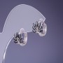 Xuping Earrings with Black Cubic Zirconia, 14x10 mm Rhodium