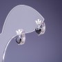 Xuping Earrings with Black Cubic Zirconia, Rhodium-Plated, 12x6 mm