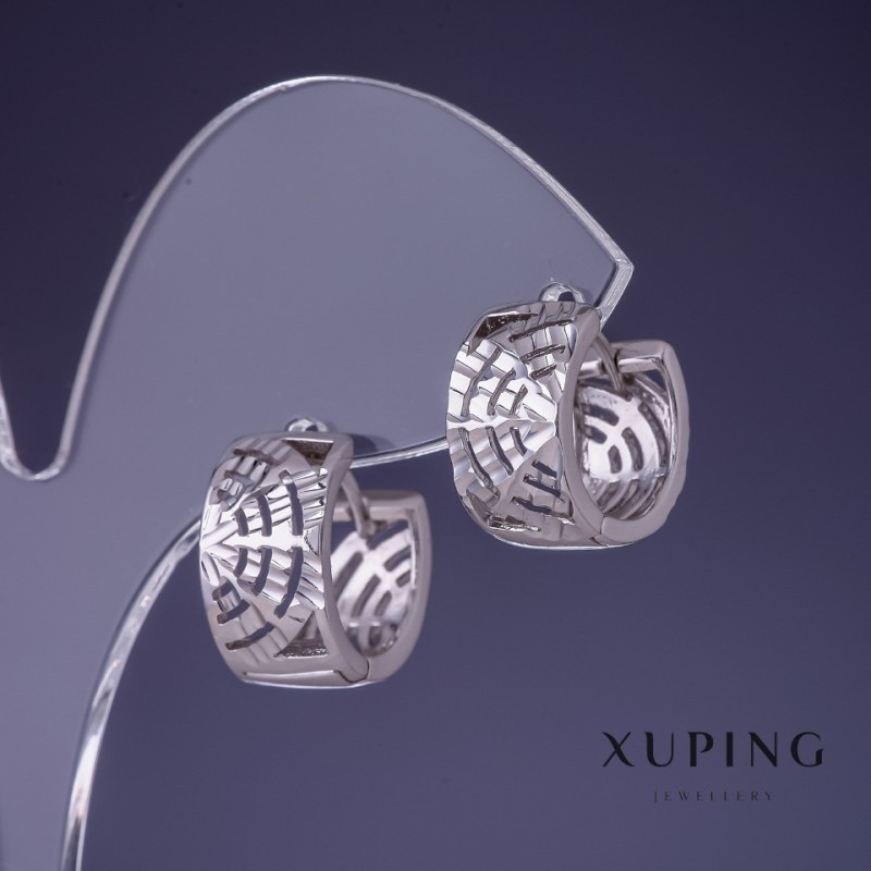 Xuping 14x8mm Rhodium Earrings