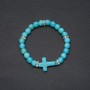 Turquoise bracelet (single ), diameter 8mm+- cross inlay 24x18mm+- wrist circumference 18 cm on elastic