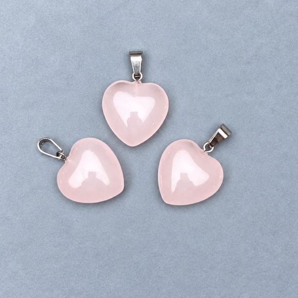 Heart Pendant Pink Quartz 19x19x26mm