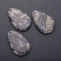 Natural Jasper Stone Pendant, Drop Shape, 55x36mm