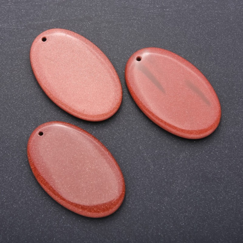 Pendant made of Aventurine 'golden sand' oval 35x55mm