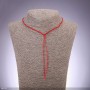 Red braided cord for necklace, diameter 1.9 mm, length 50 cm
