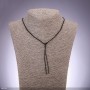 Black braided cord for necklace, diameter 1.9mm, length 50cm