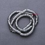 Hematite beads, smooth rondel strand, 6x2mm, hole diameter 5mm, length 40cm
