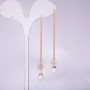 Long asymmetric stud earrings, 925 'Sea' series, 8 mm thick, length 107–135 mm, gold plated