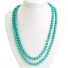 Turquoise necklace green with veins (single-piece) round bead 8mm, length 118cm