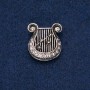 Lyra Brooch 25×23 mm in dark crystals, dark metal