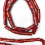 Natural Red Coral Beads, red faceted cylindrical beads, diameter 12x22–25 mm, weight per strand from 350 g +/- (Price per 100 g.)