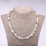 Rutilated quartz necklace with polished finish, 6-8 mm diameter, 48 cm length