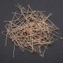 Jewelry findings: Pin with loop, 40mm length, yellow metal color, 0.5 kg