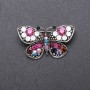 Sale! Sale! Butterfly Brooch with Multicolored Rhinestones 43×25 mm Gray Metal