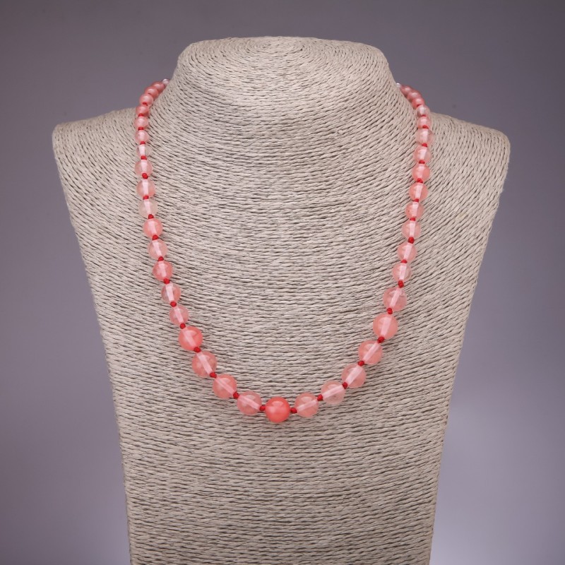 Chalcedony Necklace with Graduated Beads, 6-10 mm Diameter, 50 cm Length