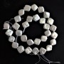 Beads of natural baroque pearls on a thread with gasoline iridescence, warm hue, diameter 10 mm, length 38 cm (+/-)