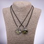 Pair of friendship pendants 'Love Hearts', length 42-48 cm, diameter 30x25 mm