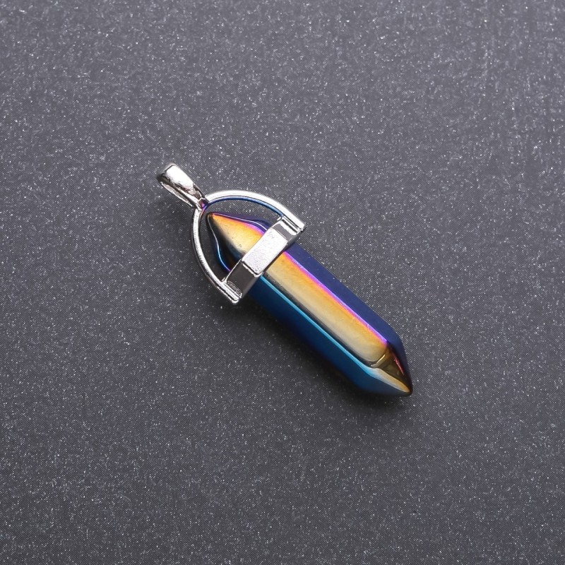 Hexagonal Pendant Blue 'Gasoline' 8x35x40 mm
