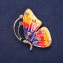 Sale! Butterfly Brooch with Yellow Rhinestones and Enamel in Yellow, Red, and Purple, 45×32 mm Yellow Metal