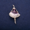 Sale! Ballerina Brooch with Purple Enamel and Yellow Metal