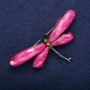 Sale! Dragonfly Brooch Raspberry-Colored Wings, Silver-Toned Metal 70×35 mm