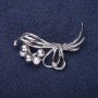 Sale! Clearance Brooch Pearl Bouquet with Pearls Gray and White 50×22 mm Silver-Toned Metal